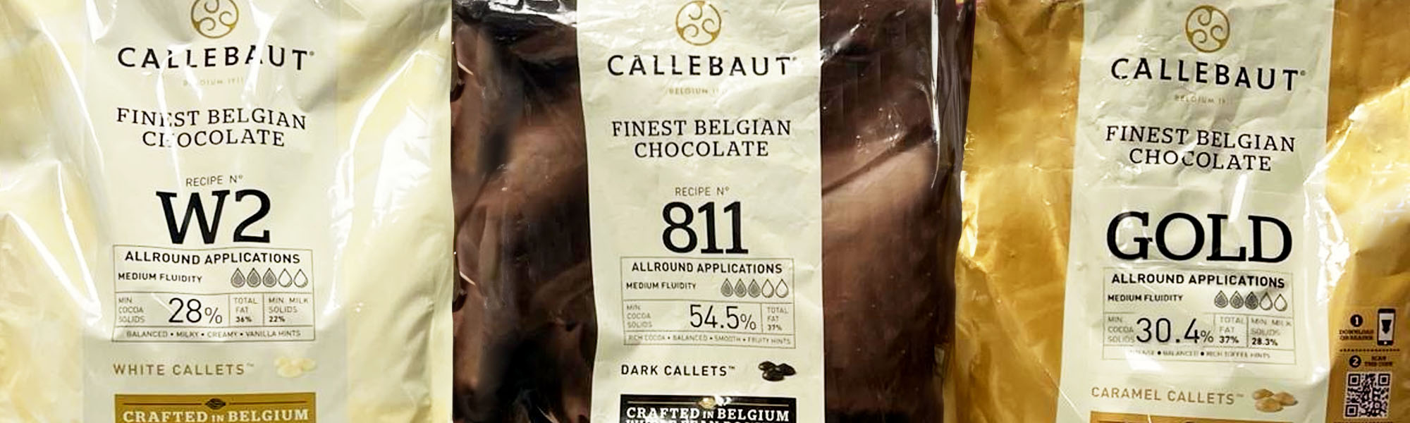 Callebaut White, Dark and Gold Caramel 2.5kg Chocolate Callets