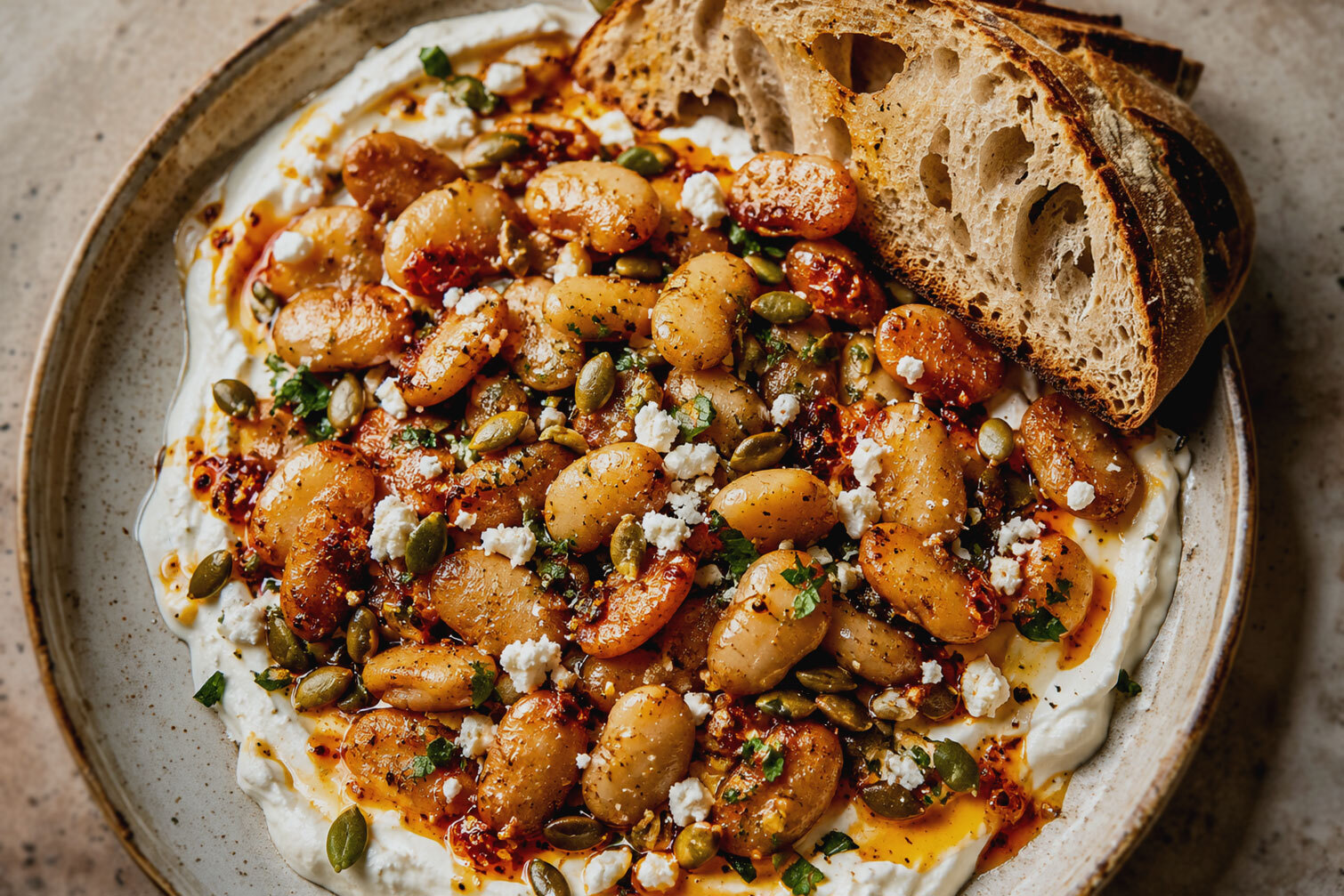 Crispy-Butter-Beans-with-Feta-&-Hot-Honey-Recipe-i4C-Infusions4chefs