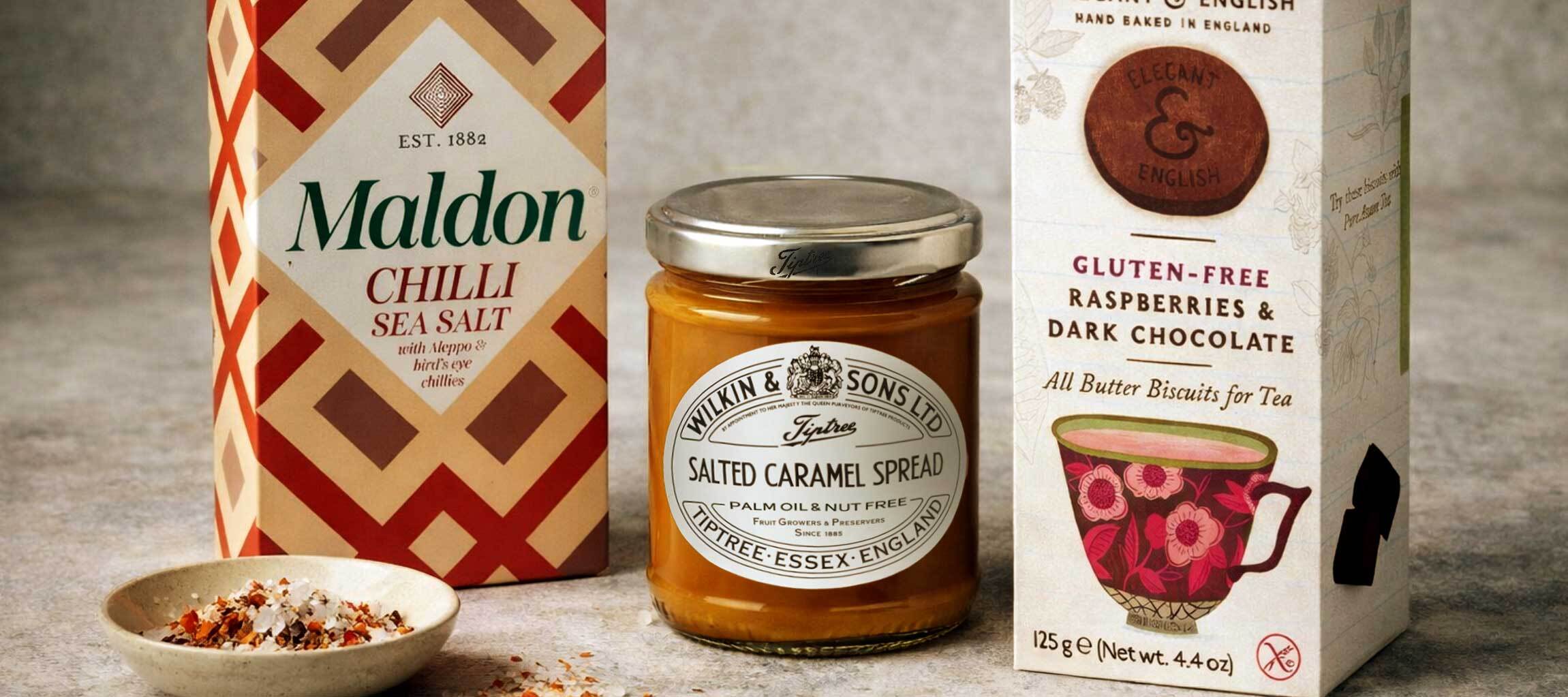 Maldon-Chilli-Salt,-Tiptree-Salted-Caramel-Spread,-and-Elegant-&-English-GF-Raspberries-&-Dark-Chocolate-Biscuits