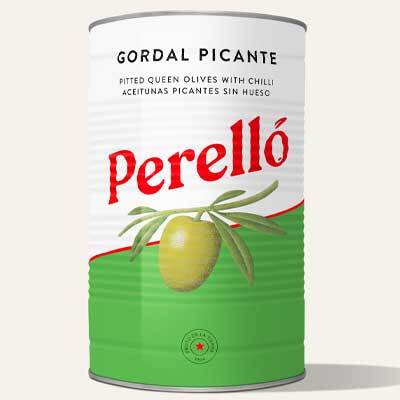 Perello Gordal Pitted Olives Picante 4.15kg (2kg NDW)